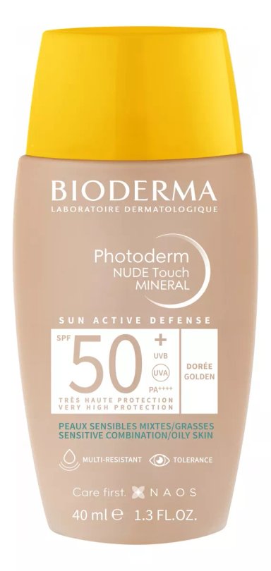 PROTECTOR SOLAR BIODERMA PHOTODERM NUDE TOUCH DORADO MIXTA/GRASA SPF 50 40 ML