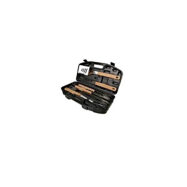 SET UTENSILIOS FACUSA SILVER X 4 PARA PARRILLA BBQ CON MALETIN