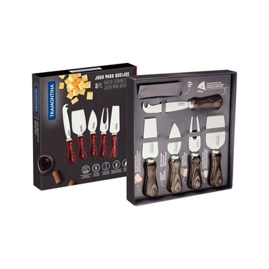 JUEGO UTENSILIOS QUESO TRAMONTINA HARMONIZA PROFESIONAL ACERO INOXIDABLE 5 PIEZAS