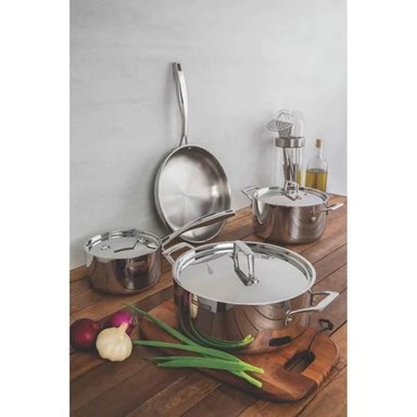 OLLA TRAMONTINA ACERO INOXIDABLE SILVER CACEROLA ACE INOX.24CM C/TAPA ALTA - 3