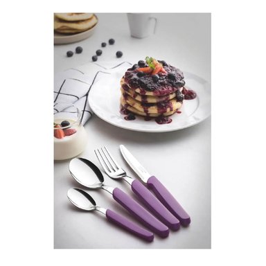 SET. CUBIERTOS TRAMONTINA MORADO. X24 PZ ACE.INOX.