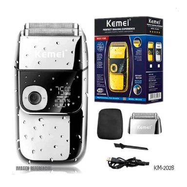 AFEITADORA SHAVER KEMEI CON PATILLERO DIGITAL KM-2028-P