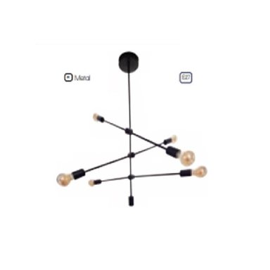 LÁMPARA TECHO LPTEDOR6 NEGRO 6 LUCES LUMINARIA