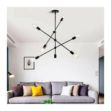 LÁMPARA TECHO LPTEDOR6 NEGRO 6 LUCES LUMINARIA - 2