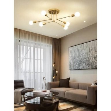 LÁMPARA TECHO LTKRATDO DORADO VENECIA INCLUYE 6 FOCOS