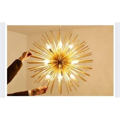 LÁMPARA LEM1201 DORADO ERIZO 8 LUCES MODERNA