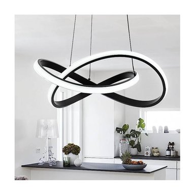 LÁMPARA LAPINFINITO AMARILLO INFINITO MODERNA CON ANILLO IRREGULAR LUCES LED NEGRO