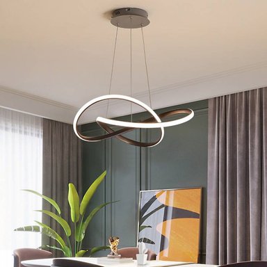 LÁMPARA LAPINFINITO AMARILLO INFINITO MODERNA CON ANILLO IRREGULAR LUCES LED NEGRO - 2