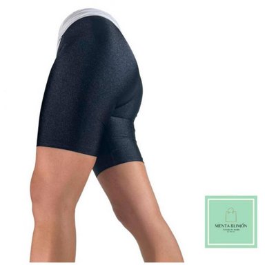 SHORT BIKER MUJER LICRA NEGRO DEPORTIVA PANTALONETA CORTO