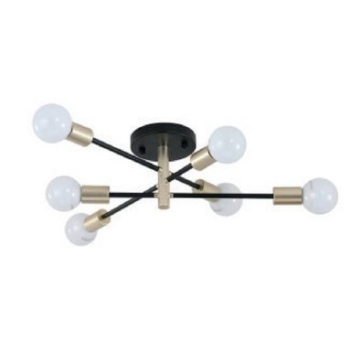 LÁMPARA COLGANTE LTAASFD04 MULTICOLOR ARIANA NEGRO CON DORADO 6 LUCES