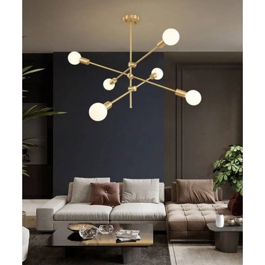 LÁMPARA TECHO LTMM6N09 DORADO MONACO INCLUYE 6 FOCOS TRICOLOR