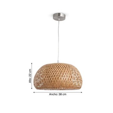 LÁMPARA COLGANTE LPCOLBBUM1 MARRÓN BAMBOO 1 LUZ - 2