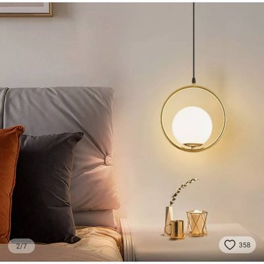 LÁMPARA TECHO LTCEF1 DORADO COLGANTE ESCANDINAVA INCLUYE FOCO - 3