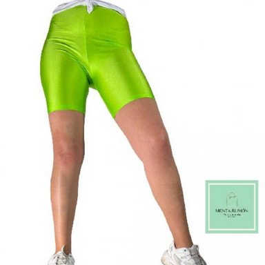 SHORT BIKER MUJER LICRA VERDE DEPORTIVA GYM DEPORTIVO LEGGIN