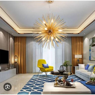 LÁMPARA LEM1201 AMARILLO ERIZO 12 LUCES MODERNA