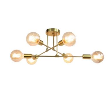 LÁMPARA TECHO CEMLIGHTING LTC8SD DORADO GETAFE INCLUYE 6 FOCOS 6 SOCKETS