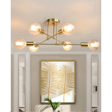 LÁMPARA TECHO CEMLIGHTING LTC8SD DORADO GETAFE INCLUYE 6 FOCOS 6 SOCKETS - 2