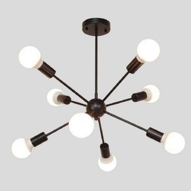 LÁMPARA COLGANTE LPCOLOCTNE NEGRO OCTOPUS 8 FOCOS LUCES