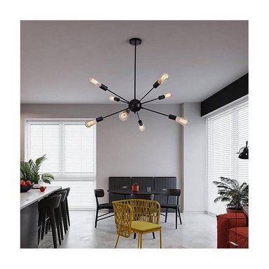LÁMPARA COLGANTE LPCOLOCTNE NEGRO OCTOPUS 8 FOCOS LUCES - 2
