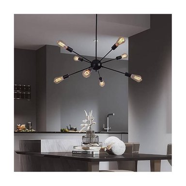 LÁMPARA COLGANTE LPCOLOCTNE NEGRO OCTOPUS 8 FOCOS LUCES - 3