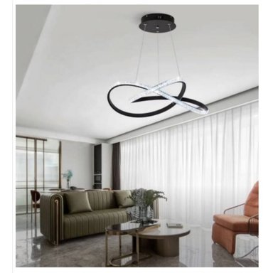 LÁMPARA COLGANTE LAPINFINIT102 NEGRO INFINITO CON BRILLANTES 3 LUCES INCLUYE CONTROL