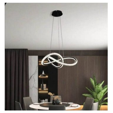 LÁMPARA COLGANTE LAPINFINIT102 NEGRO INFINITO CON BRILLANTES 3 LUCES INCLUYE CONTROL - 2