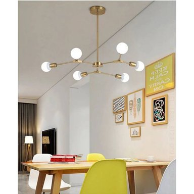 LÁMPARA TECHO LTCB5N055 DORADO BEGONIA INCLUYE 6 FOCOS TRICOLOR