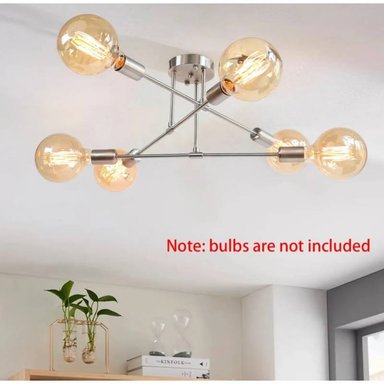 LÁMPARA TECHO CEMLIGHTING LTC8BP1O PLATEADO GETAFE 6 SOCKETS