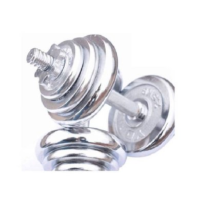 SET PESAS LD20-125 ACERO 20KG CROMADAS MANCUERNAS ADAPTADOR - 3