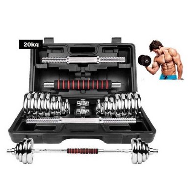 MANCUERNAS 20KG CROMADAS BARRA ADAPTADORA