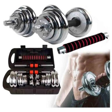 SET PESA 30KG ACERO CROMADA+MALETIN+ADPATADOR