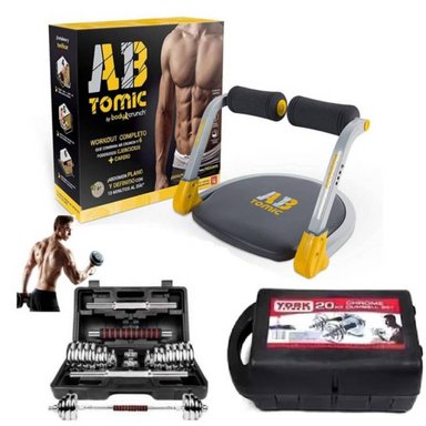 BANCA AB TOMIC FULL ABDOMINALES 6 EN 1 + MALETA 20KG