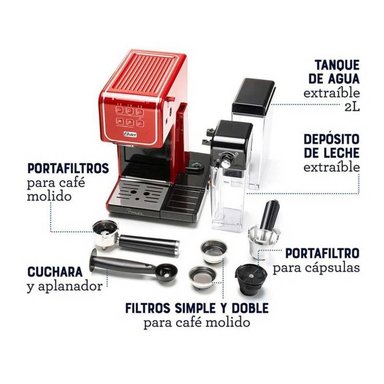 CAFETERA OSTER BVSTEM6801R PRIMA LATTE AUTOMATICA ROJO - 3