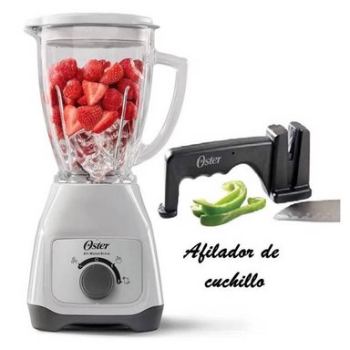 COMBO OSTER BLSTKAGWRD 92016-01 LICUADORA 550W BLANCO Y AFILADOR CUCHILLOS