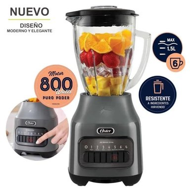 LICUADORA OSTER BLSTPEGGPB-053 CON VASO VIDRIO Y 6 VELOCIDADES MÁS PULSO
