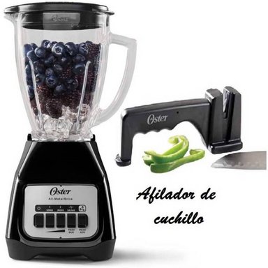 COMBO OSTER LICUADORA 2V NEGRO Y AFILADOR CUCHILLOS