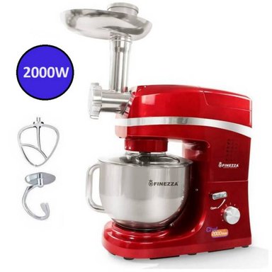 BATIDORA FINEZZA FZ-6820B CON MOLEDOR BATE AMASA MEZCLA ROJO