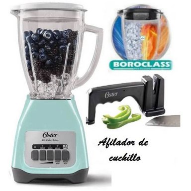 COMBO OSTER LICUADORA 2V CELESTE Y AFILADOR CUCHILLOS