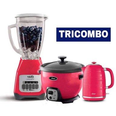 TRICOMBO OSTER LICUADORA ROJO OLLA ROJO HERVIDOR ROJO