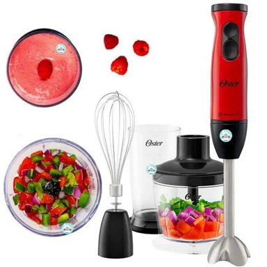 BATIDORA DE INMERSIÓN OSTER 1 VELOCIDAD + TURBO FPSTHB460A ROJO NEGRO