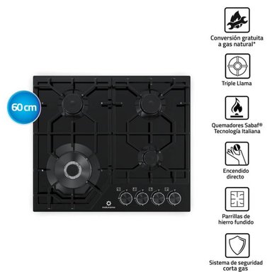 COCINA INDURAMA 4 HORNILLAS EMPOTRABLE EGASI-604CGNE