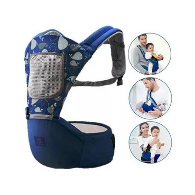 CANGURO ALGODÓN AZUL ERGONOMICO MAYA