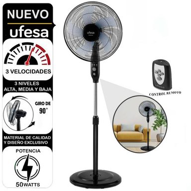 VENTILADOR UFESA DAKOTA PEDESTAL CONTROL TEMPORIZADOR