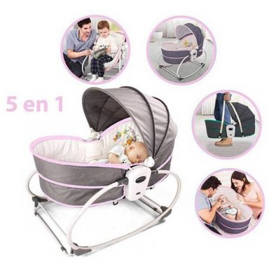 SILLA MECEDORA PORTÁTIL 5 EN 1 VIBRADOR Y TOY ROSADO