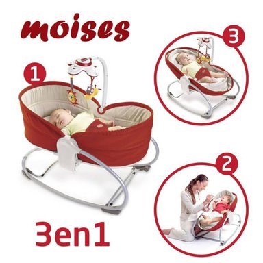 COLUMPIO HAMACA BEBÉ ELÉCTRICO VIBRADOR SONIDO ROJO