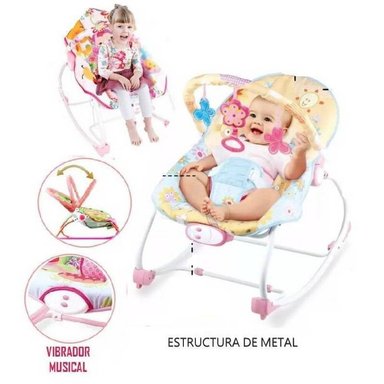 SILLA MECEDORA IDEAL MUSICAL VIBRADORA SUNNY ROSADO