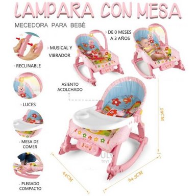 SILLA MECEDORA LAMPARAY MESA ROSADO