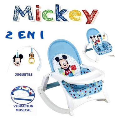 MECEDORA BABY LUXE ASIENTO CELESTE 2 EN 1 BANDEJA BLANCO