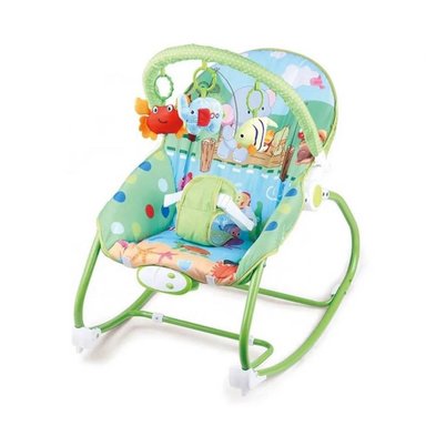MECEDORA PARA BEBES MUSICAL Y VIBRADOR VERDE