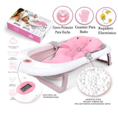 ALMOHADA PARTY CON BAÑERA PLEGABLE RESISTENTE ROSADO